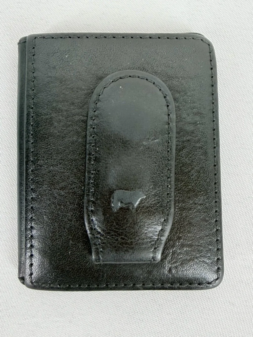 WILL Black Leather Slim Credit Card Wallet
